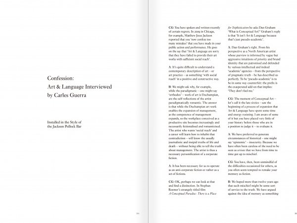 Selection from the catalogue "Art & Language Uncompleted. The Philippe Méaille Collection", pages 184 and 185