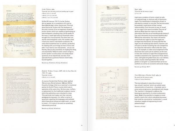 Selection from the catalogue "Art & Language Uncompleted. The Philippe Méaille Collection", pages 34 and 35