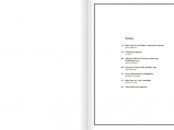 Selecció del catàleg "L'anarquia del silenci. John Cage i l'art experimental" pàgines 14 i 15