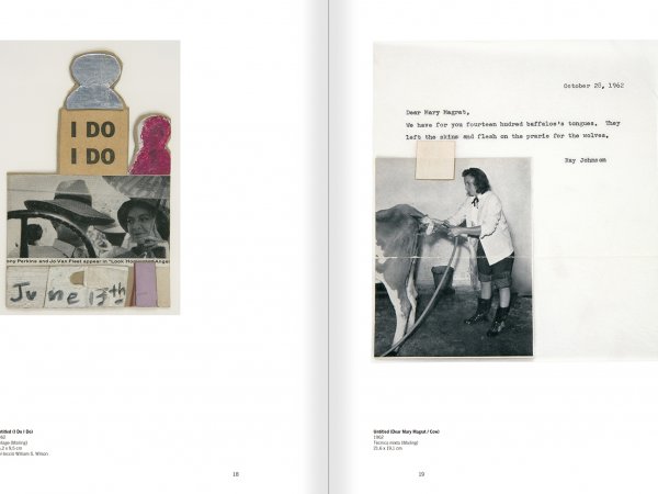 Selecció del catàleg "Ray Johnson. Please Add To & Return" pàgines 18 i 19