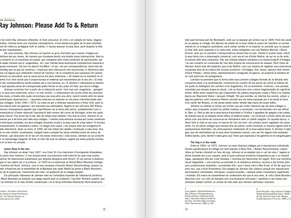 Selecció del catàleg "Ray Johnson. Please Add To & Return" pàgines 32 i 33