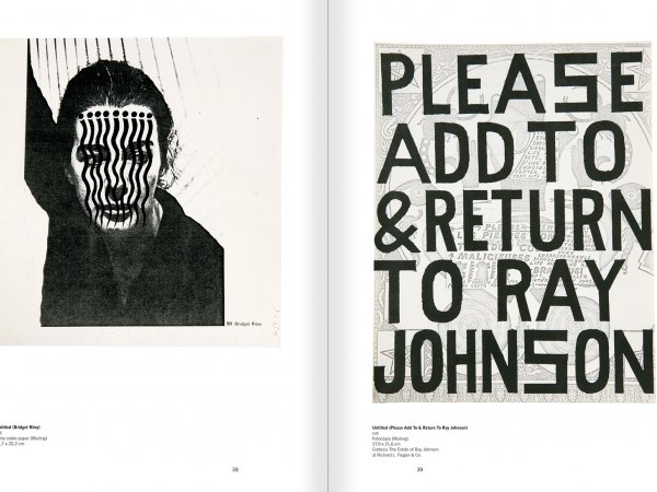 Selecció del catàleg "Ray Johnson. Please Add To & Return" pàgines 38 i 39