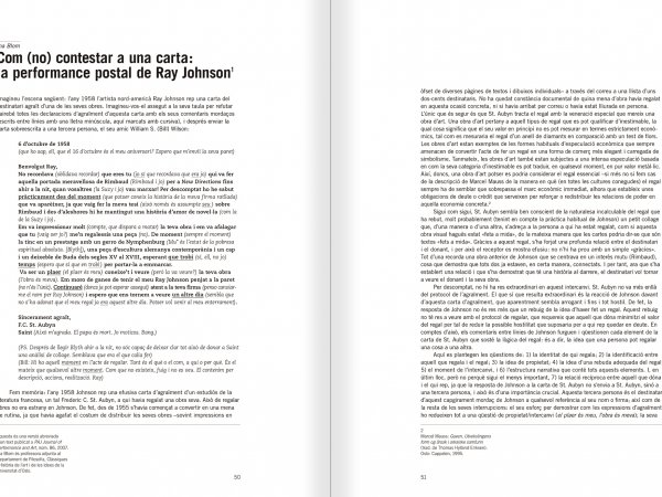 Selecció del catàleg "Ray Johnson. Please Add To & Return" pàgines 50 i 51