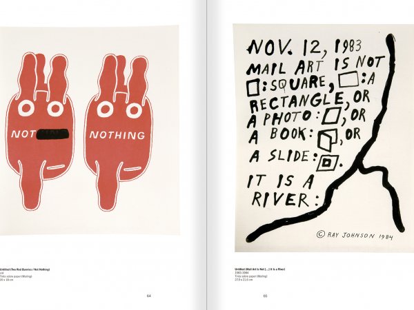 Selecció del catàleg "Ray Johnson. Please Add To & Return" pàgines 64 i 65