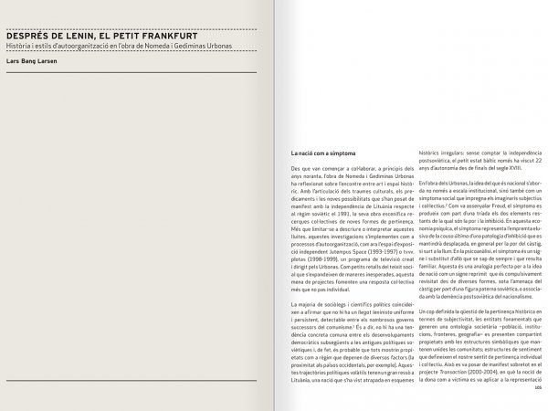 Selection from the catalogue 'Nomeda & Gediminas Urbonas. Devices for action', pages 104 and 105
