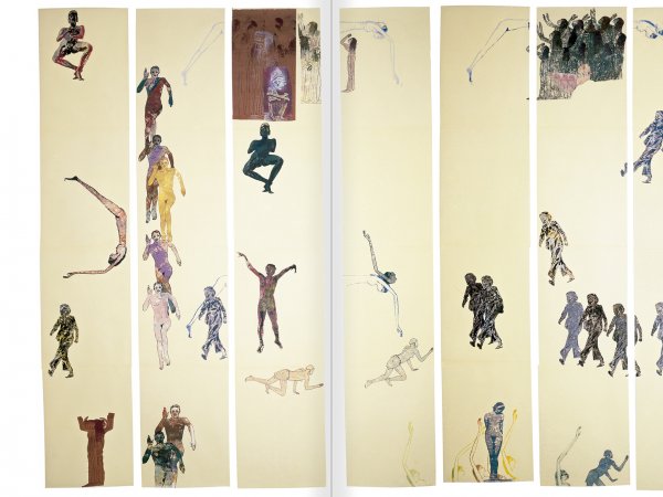 Selecció del catàleg "Nancy Spero. Dissidanses" pàgines 144 i 145