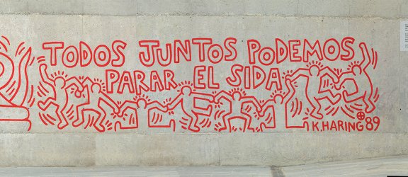 Keith Haring "Todos juntos podemos cambiar el sida", 1989