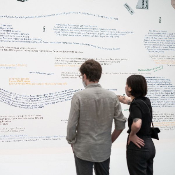 Exhibition view of "Action: A provisional history of the 90s". Photo: Miquel Coll