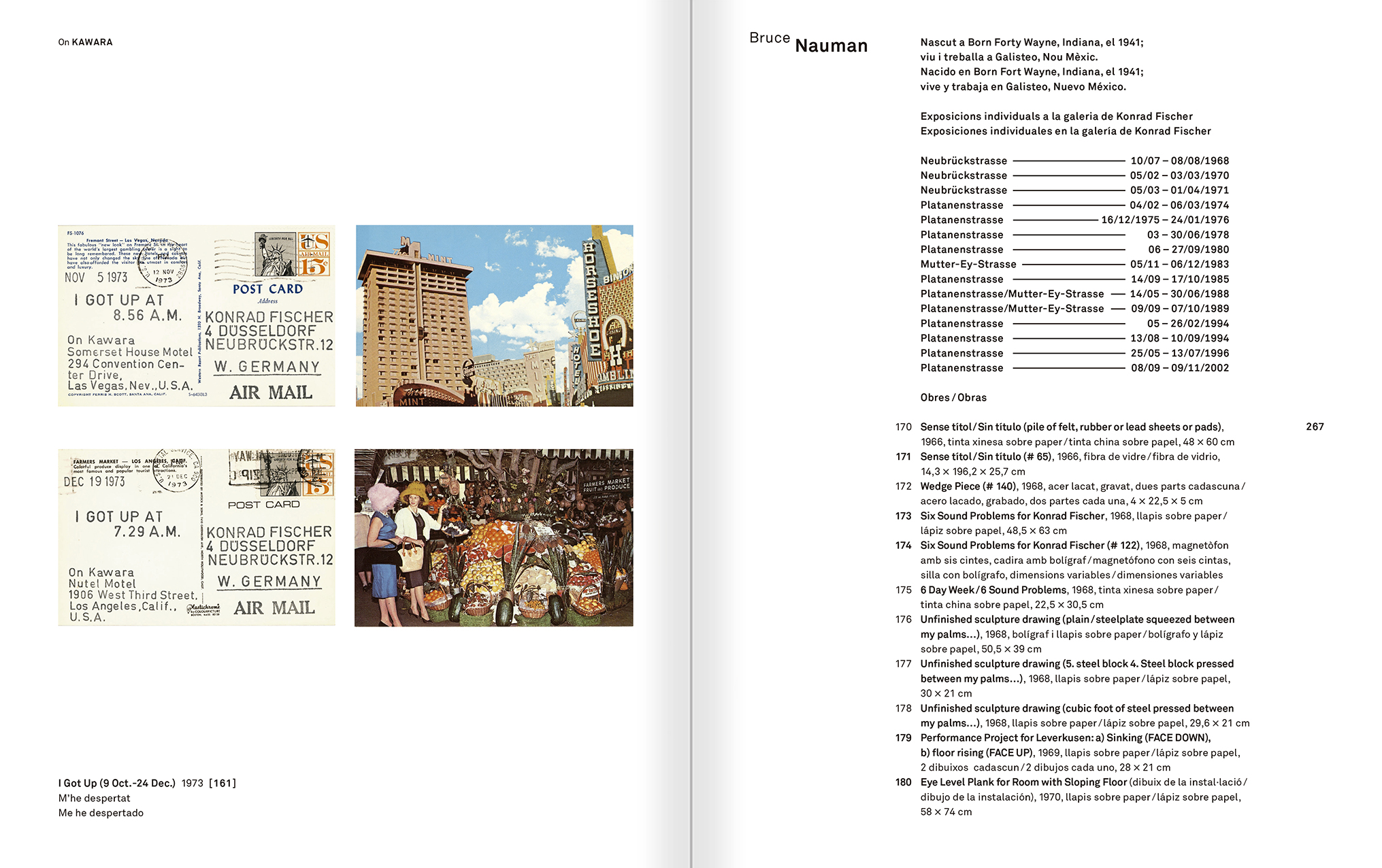 Selecció del catàleg "Amb la probabilitat de ser vist. Dorothee i Konrad Fischer: Arxius d'una actitud" pàgines 266 i 267