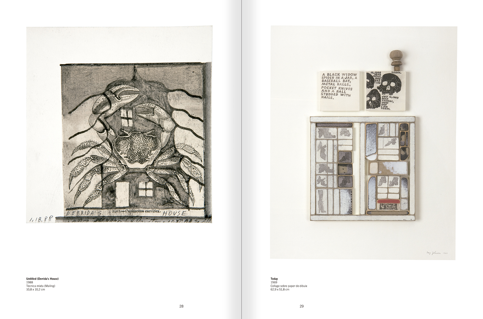 Selecció del catàleg "Ray Johnson. Please Add To & Return" pàgines 28 i 29