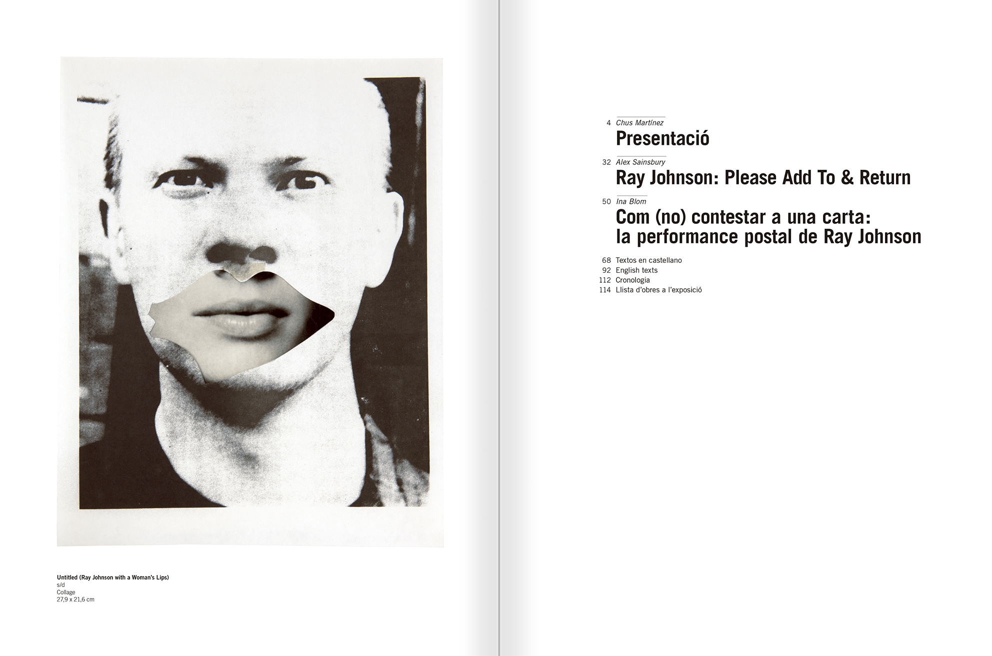 Selecció del catàleg "Ray Johnson. Please Add To & Return" pàgines 2 i 3