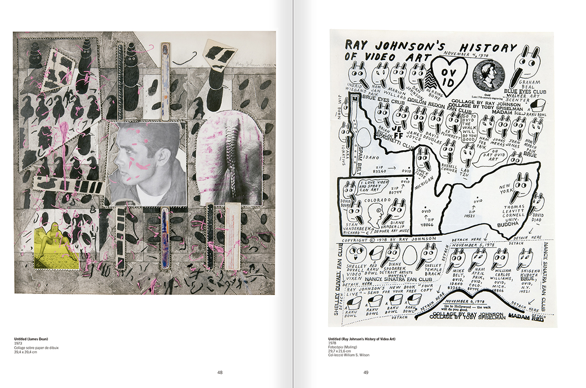Selecció del catàleg "Ray Johnson. Please Add To & Return" pàgines 48 i 49
