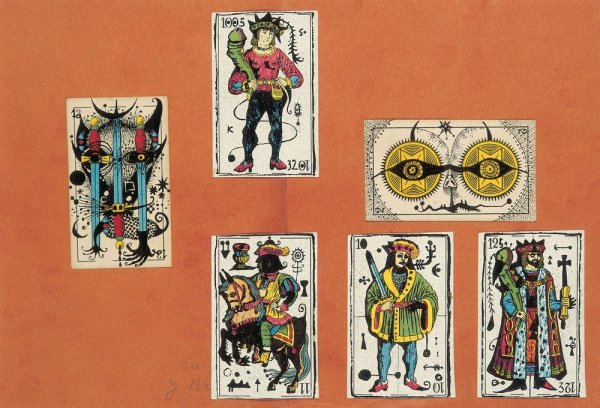 Joan Ponç, Modest Cuixart...Joc de cartes, 1949