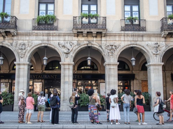 Detall del recorregut Barcelona i Amèrica. Una cartografia del relat colonial, de Ruta de autor. Foto: Dani Cantó.