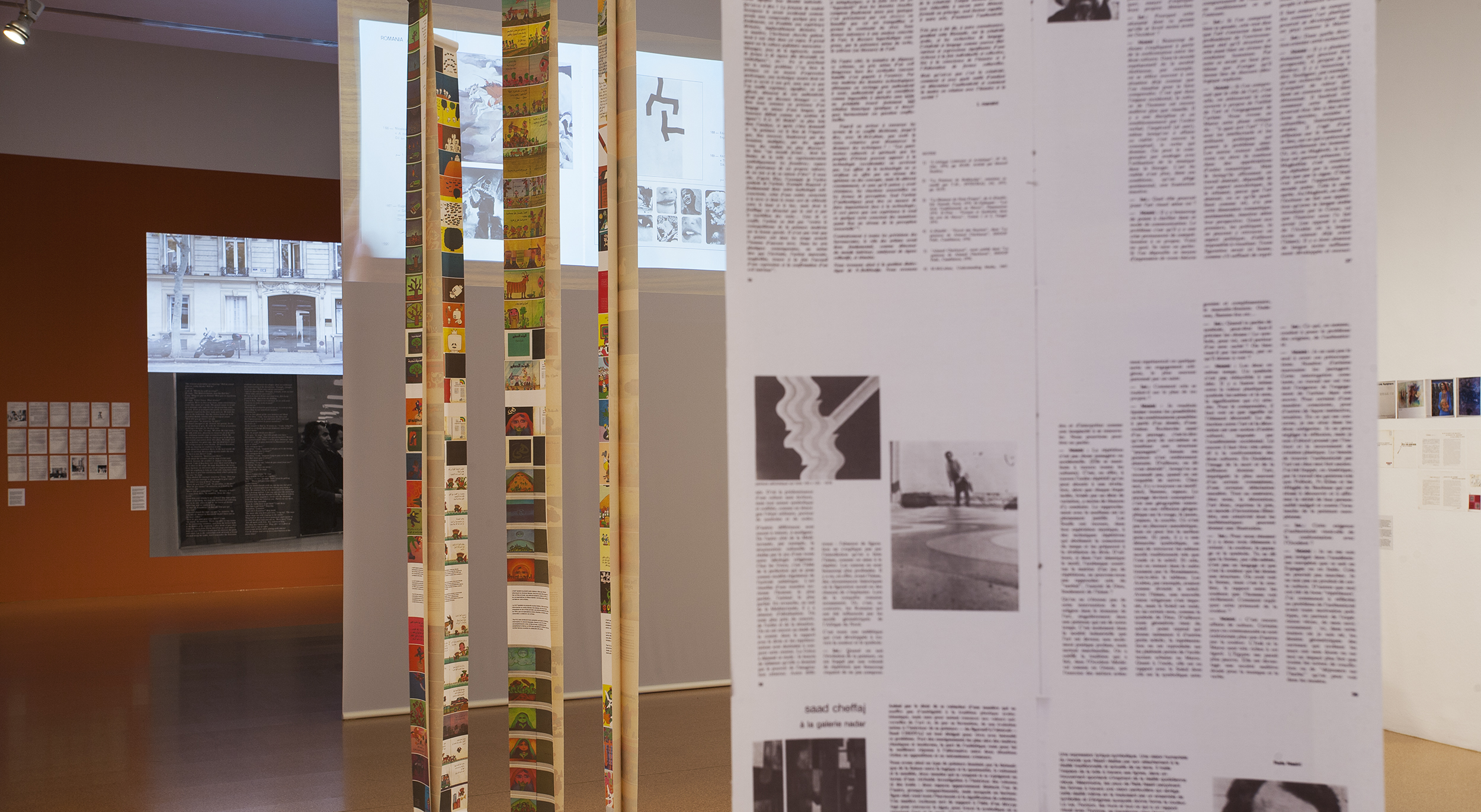 Vistes de l'exposició 'Passat inquiet. Narratives i fantasmes de l’Exposició Internacional d’art en solidaritat amb Palestina, 1978', 2015. Foto: La Fotogràfica