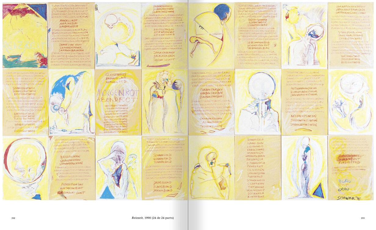 Selecció del catàleg "Günter Brus. Quietud nerviosa a l'horitzó" pàgines 252 i 253