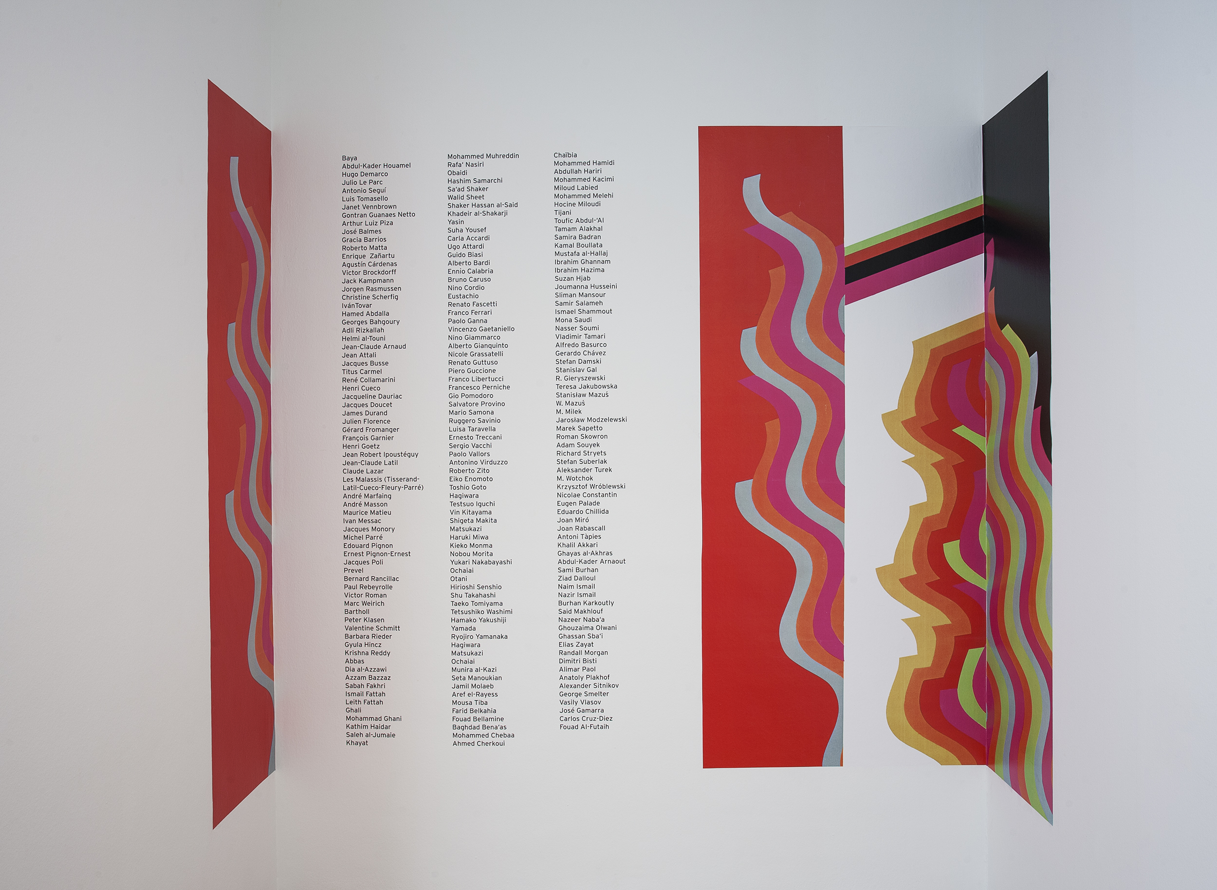 Vistes de l'exposició 'Passat inquiet. Narratives i fantasmes de l’Exposició Internacional d’art en solidaritat amb Palestina, 1978', 2015. Foto: La Fotogràfica