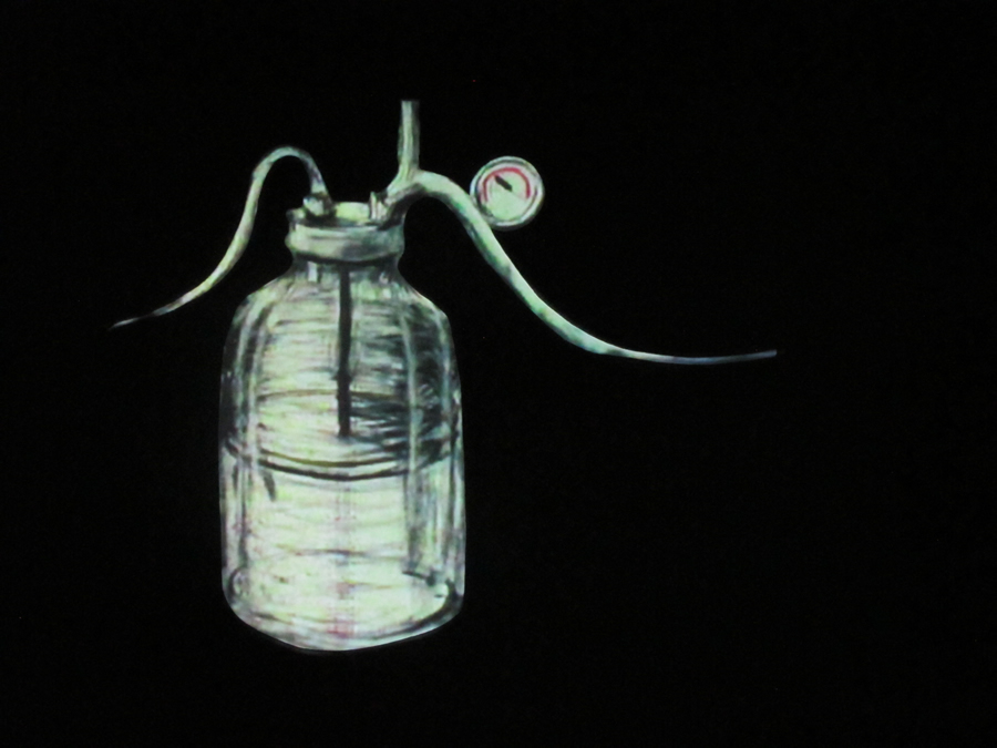 William Kentridge 'Ulisse: ECHO scan slide bottle', 1998 (installation view)