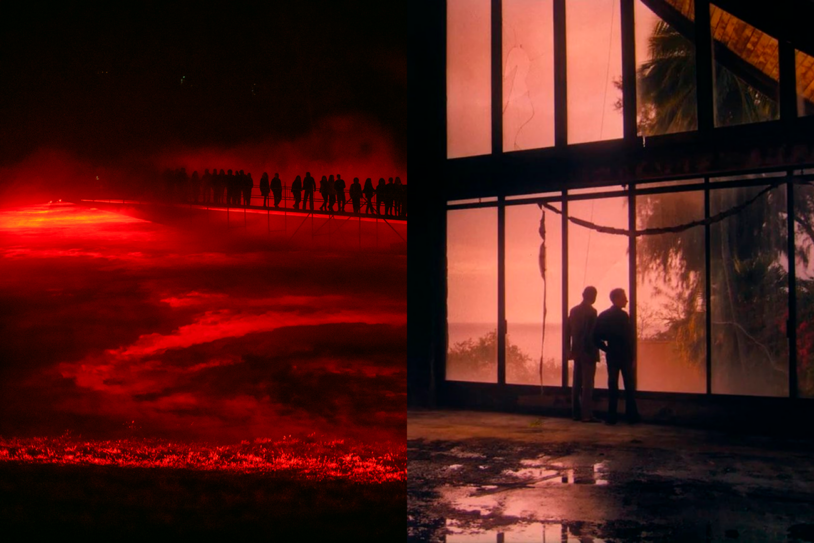 Esquerra: "Pont de Lava", Xevi Bayona, 2024. Dreta: Fotograma de "Pacifiction", Albert Serra, 2022