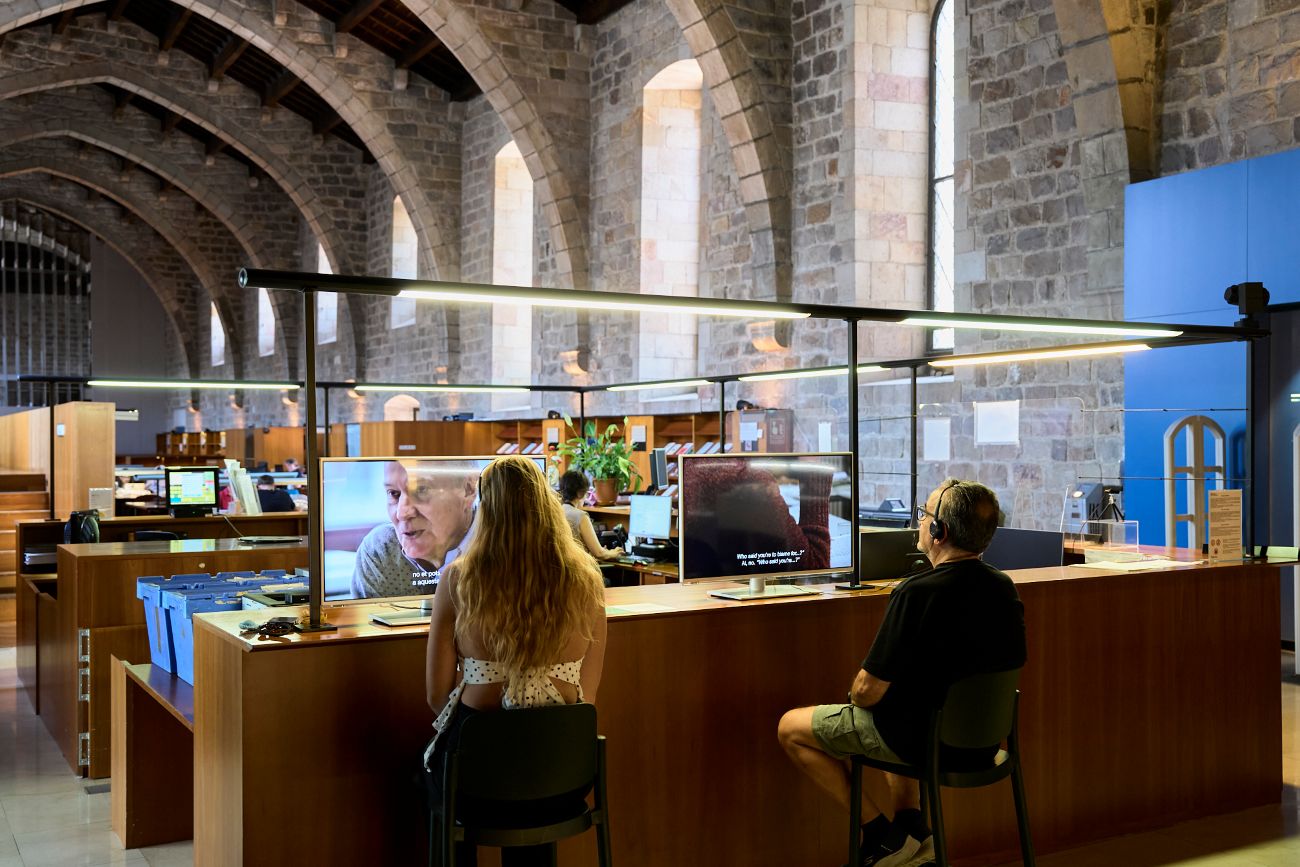 View of the work "The Joycean Society", by Dora García, at the Biblioteca de Catalunya. Photo: Miquel Coll